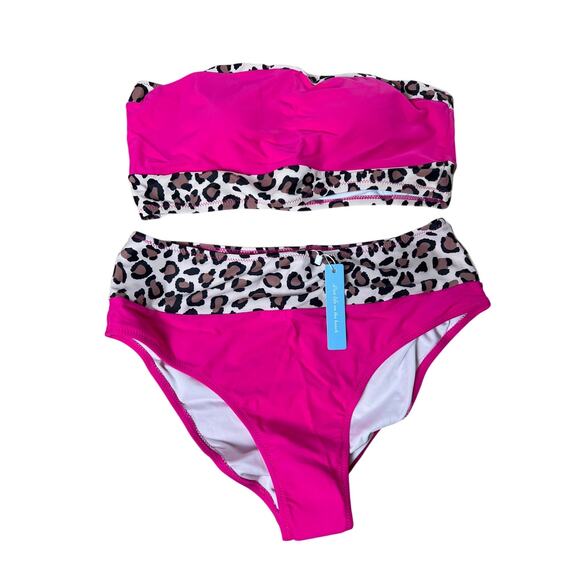 show your beauty Other - NWT Show Your Beauty Hot Pink Cheetah Print Bikini Size Large